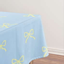 Trendy Meisjesachtig Blauw & Geel Strik Patroon Le Tafelkleed