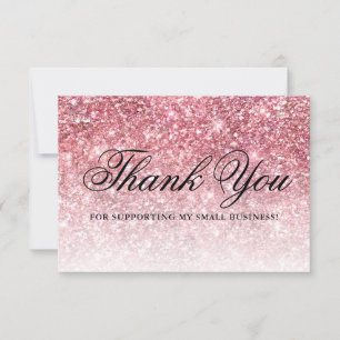 Trendy Meisjesachtig Roze Glitterschoonheidsbedrij Bedankkaart