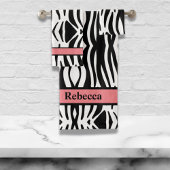 Trendy meisjesachtige chique zwart-witte zebrastre bad handdoek