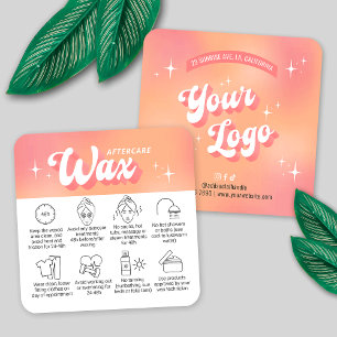 Trendy Meisjesachtige Perzik Groovy Waxen Nazorg G Vierkante Visitekaartje
