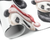 Trendy Merry Christmas Cute Panda Bear Pattern     Cadeaupapier (Rol Hoek)