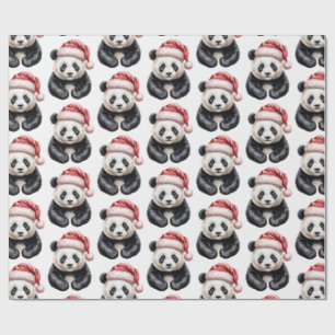 Trendy Merry Christmas Cute Panda Beer Patroon Cadeaupapier