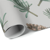 Trendy Merry Christmas Pine Cones and Branches Cadeaupapier (Rol Hoek)