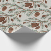 Trendy Merry Christmas Pine Cones and Branches Cadeaupapier (Hoek)