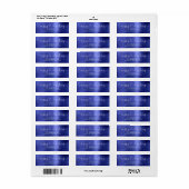 Trendy Merry kerst Heart script Metallic Blue Etiket (Full Sheet)