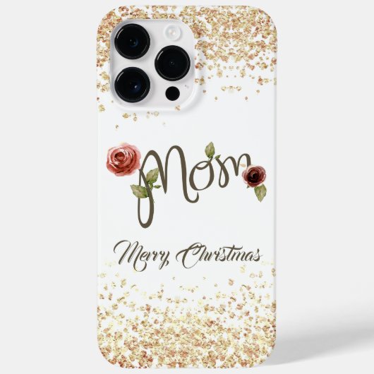 Trendy Merry Kerstmis Flowery & Sparking Mam Case-Mate iPhone Case (Achterkant)