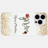 Trendy Merry Kerstmis Flowery & Sparking Mam Case-Mate iPhone Case (Achterkant (horizontaal))
