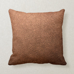 Trendy Metallic Copper Patina Leather Texture Kussen