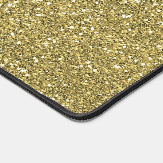 Trendy Metallic Glitter Goud Licht Monogrammed Bureaumat (Hoek)