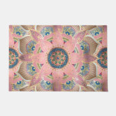 Trendy Metallic Gold en roze Mandala Design Deurmat (Voorkant)