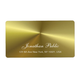 Trendy Metallic Goud Look Elegante Script Sjabloon Etiket