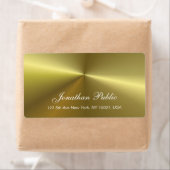 Trendy Metallic Gouden Uitzicht Elegant Script Sja Etiket (Insitu)