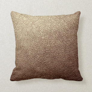 Trendy Metallic Messing Patina Lederen Textuur Kussen