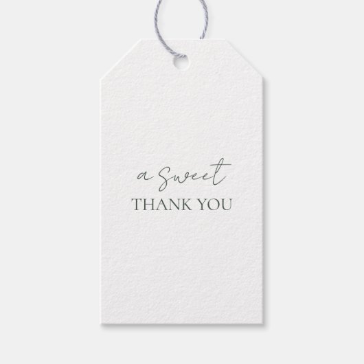 Trendy minimaal script bruiloft dank u cadeaulabel (Voorkant)