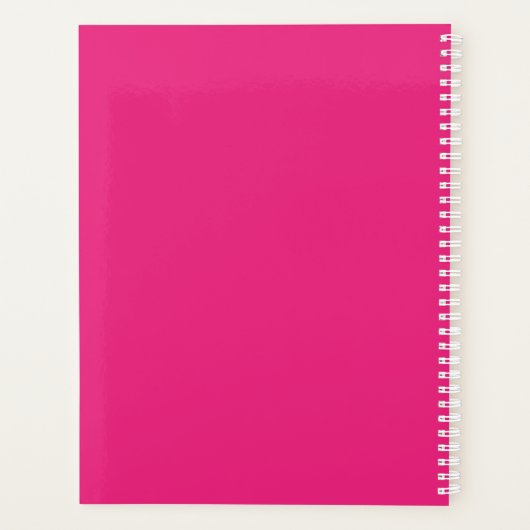 Trendy Minimal Design DIY Naam/Onderwerp/Fuchsia Planner (Achterkant)