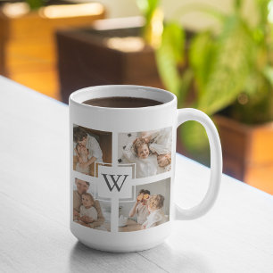 Trendy minimalist Collage Fathers Foto Papa Gift Koffiemok