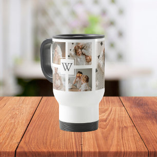 Trendy minimalist Collage Fathers Foto Papa Gift Reisbeker