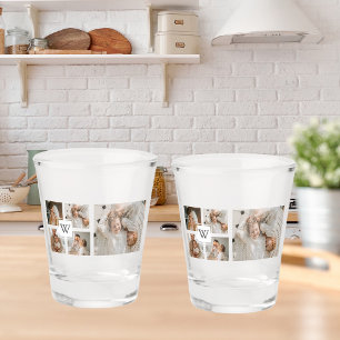 Trendy minimalist Collage Fathers Foto Papa Gift Shot Glas