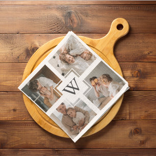 Trendy minimalist Collage Fathers Foto Papa Gift Theedoek