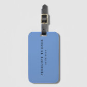 Trendy minimalist Cornflower Blue Professional Bagagelabel (Voorkant (verticaal))