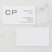 Trendy minimalist Modern Monogram Plain Visitekaartje (Voorkant / Achterkant)