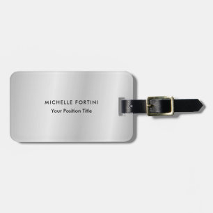 Trendy minimalist - Modern Silver Grey Bagagelabel