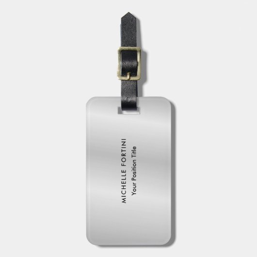 Trendy minimalist - Modern Silver Grey Bagagelabel (Voorkant verticaal)