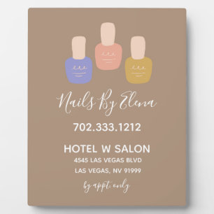 Trendy Minimalist Nail Salon Business Tabletop Fotoplaat