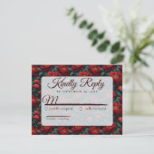 Trendy Minimalist Peonies  Fall Wedding  RSVP Kaartje (Staand voorkant)