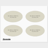 Trendy Minimalist Professional Modern Name Ovale Sticker (Vel)