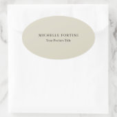 Trendy Minimalist Professional Modern Name Ovale Sticker (Tas)