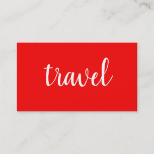 Trendy Minimalist Red Gray Plain Travel Agent Visitekaartje