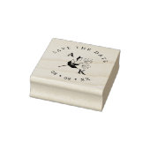 Trendy Minimalist Wedding Wildflower Initialen Rubberstempel (Stempel)