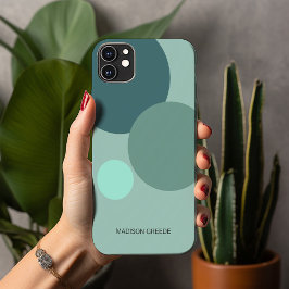 Trendy minimalistisch design, stijlvol groen monog iPhone 13 pro max hoesje