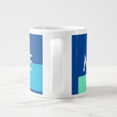 Trendy minimalistisch modern blauw extra grote beker (Achterkant)