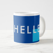 Trendy minimalistisch modern blauw extra grote beker (Voorkant rechts)