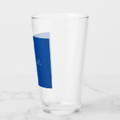 Trendy minimalistisch modern handgeschreven blauw glas (Links)