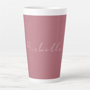 Trendy minimalistisch modern handgeschreven Roos g Latte Mok