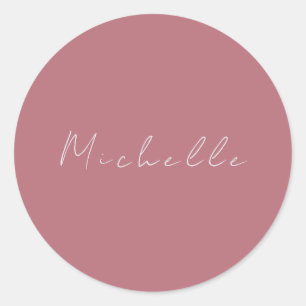Trendy minimalistisch modern handgeschreven Roos g Ronde Sticker