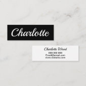 Trendy minimalistisch modern zwart visitekaartje (Voorkant / Achterkant)