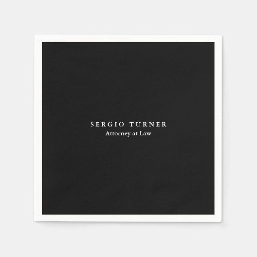 Trendy minimalistisch professioneel zwart servet (Voorkant)