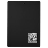 Trendy, minimalistisch. zwart en goud met QR-code Klembord (Achterkant)