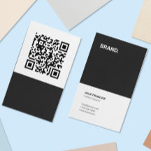Trendy minimalistisch zwart wit QR code verticaal