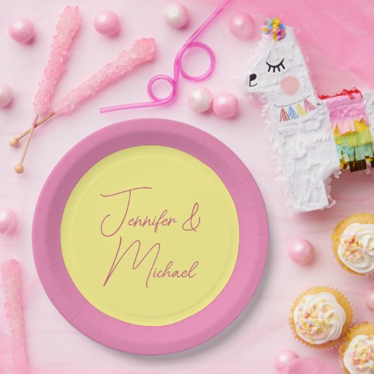 Trendy minimalistische moderne eenvoudige pastelkl papieren bordje (Feest)