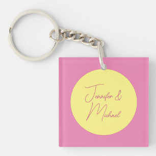 Trendy minimalistische moderne eenvoudige pastelkl sleutelhanger