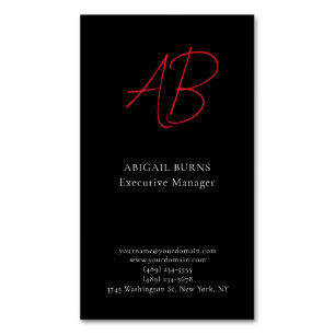 Trendy Minimalistische Moderne Monogram Eenvoudig Magnetisch Visitekaartje