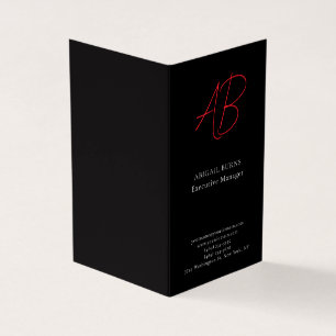Trendy Minimalistische Moderne Monogram Monochroom Visitekaartjes