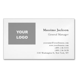 Trendy Minimalistische Moderne Voeg uw Logo toe Magnetisch Visitekaartje