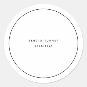 Trendy minimalistische professionele vlakte ronde sticker