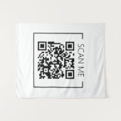 Trendy minimalistische QR-code Scan Me Business Wandkleed (Voorkant (horizontaal))